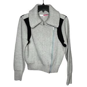 Tracy Reece Gray Cozy Knit Full Zip Cashmere Blend Sweater Cardigan Size Medium